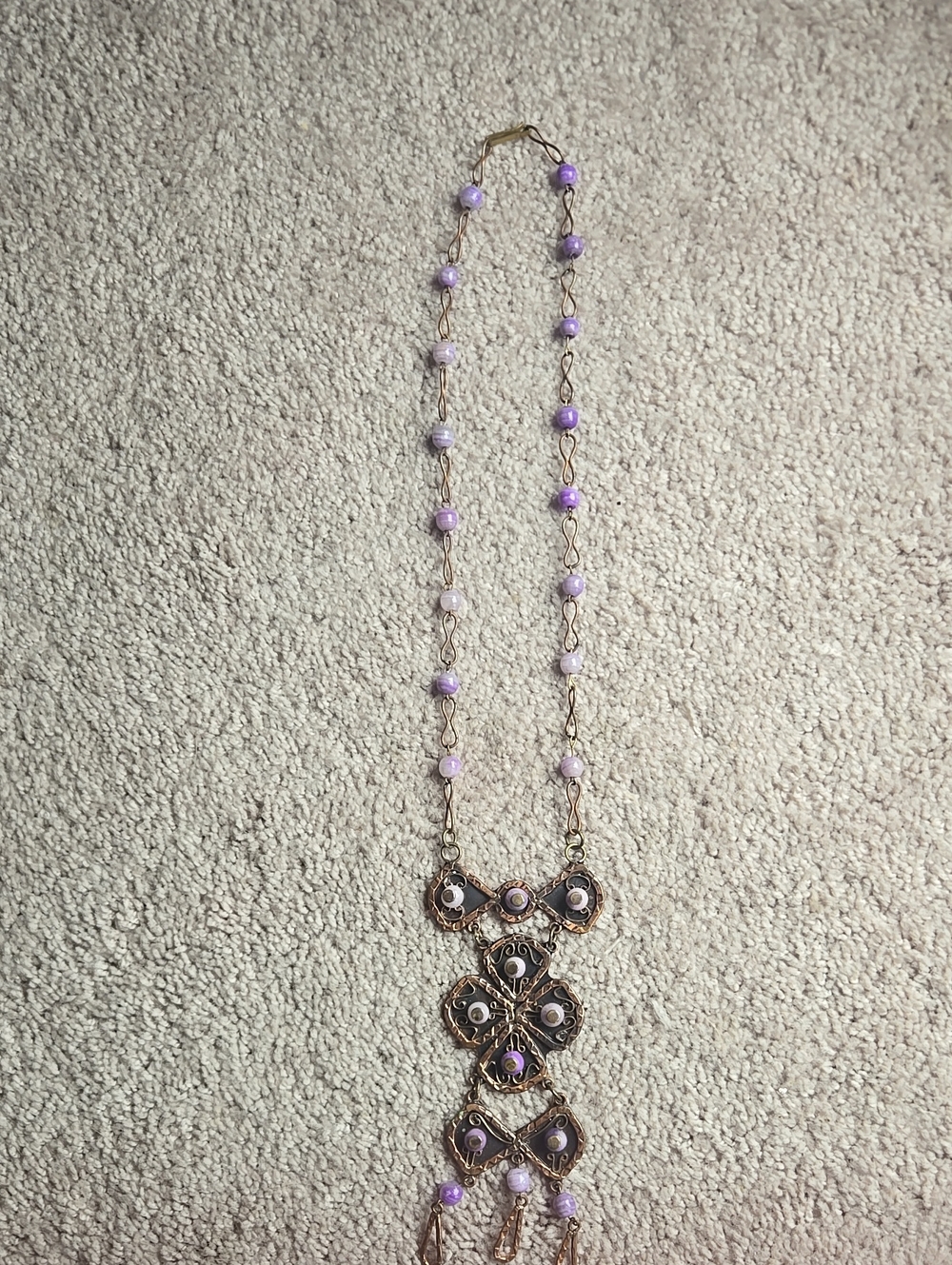 Vintage Casa Luna Made In Mexico Purple Stone Artisan Necklace